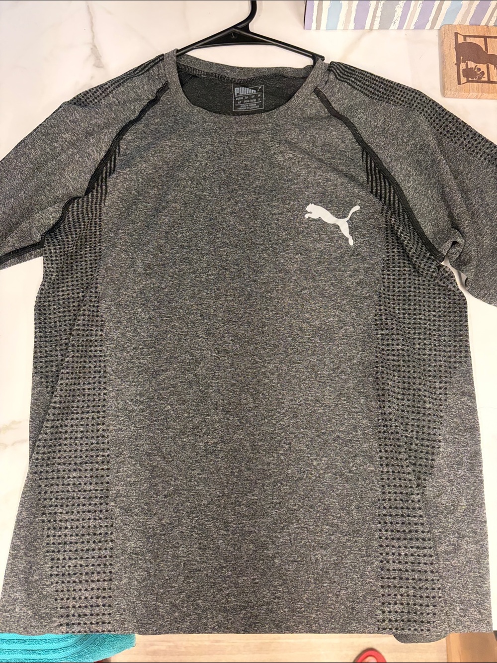 Puma Heather Gray Short Sleeve Performance Tee
